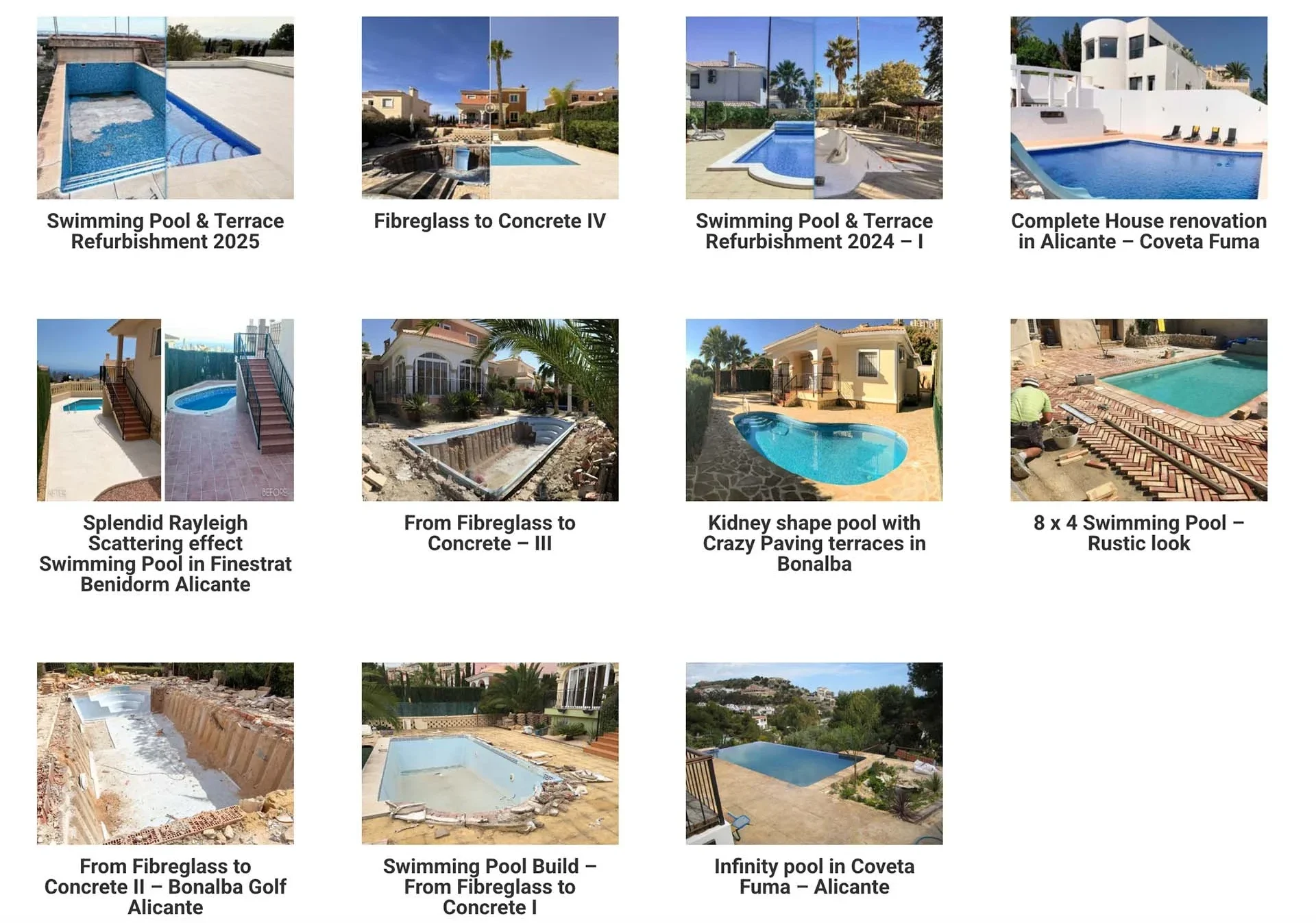 Swimming pool projects